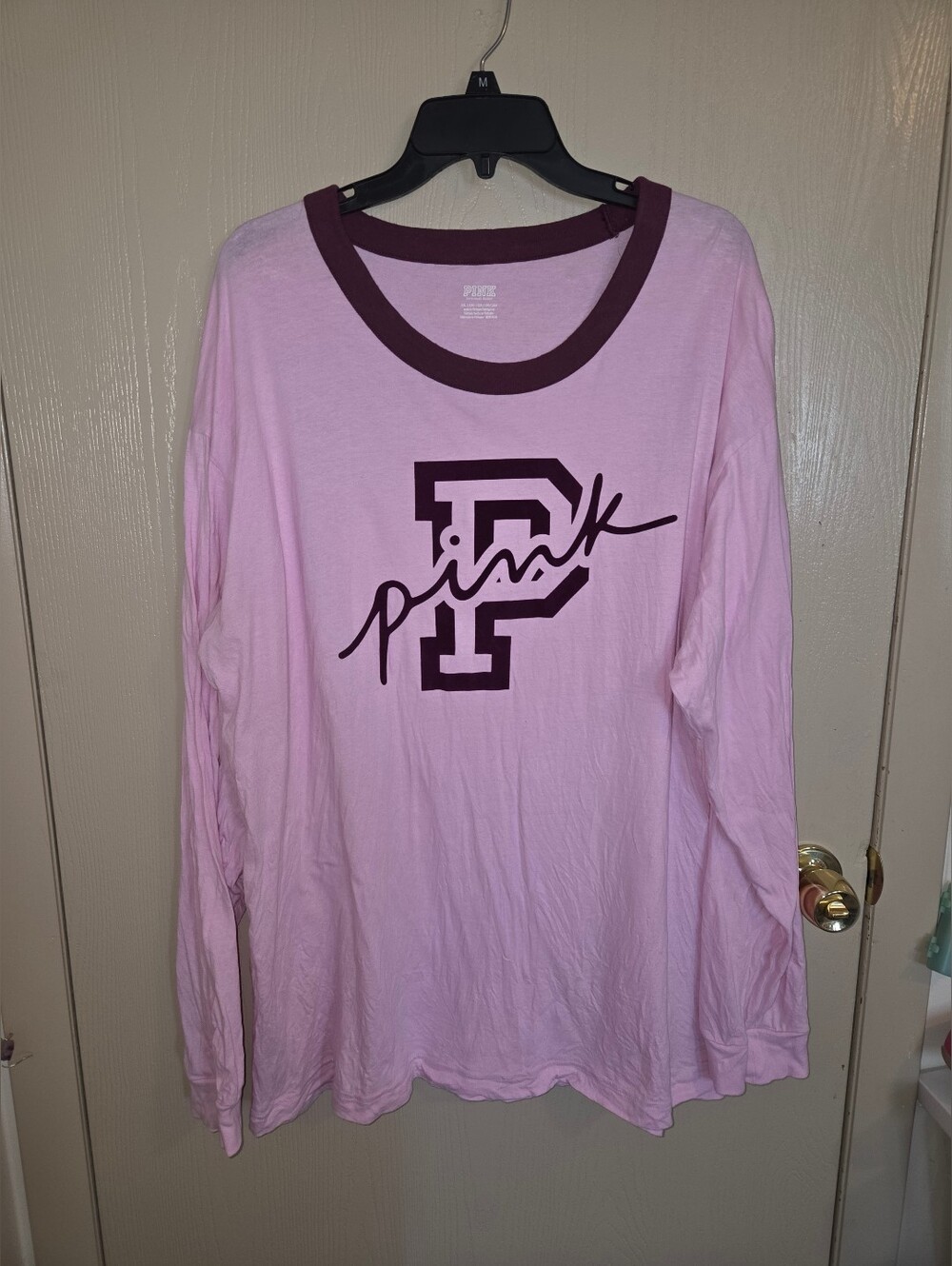 Victoria's Secret Pink Campus Long Sleeve Tee Womens Size XXL
